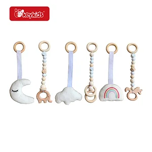 Customize Baby Gym Activity Toy Wooden Baby Hanging Rattle with Sound W08K397