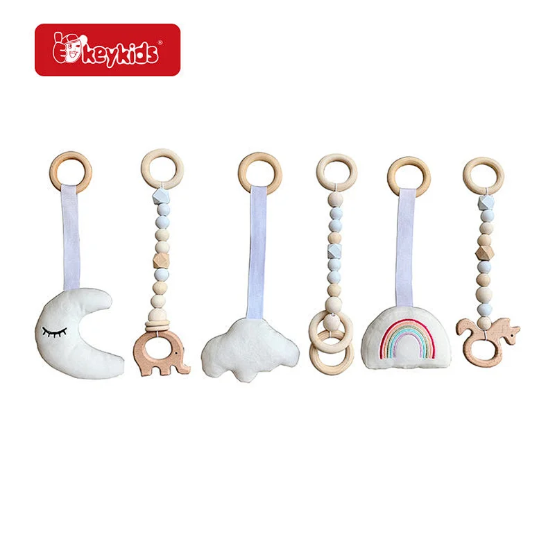 Customize Baby Gym Activity Toy Wooden Baby Hanging Rattle with Sound W08K397